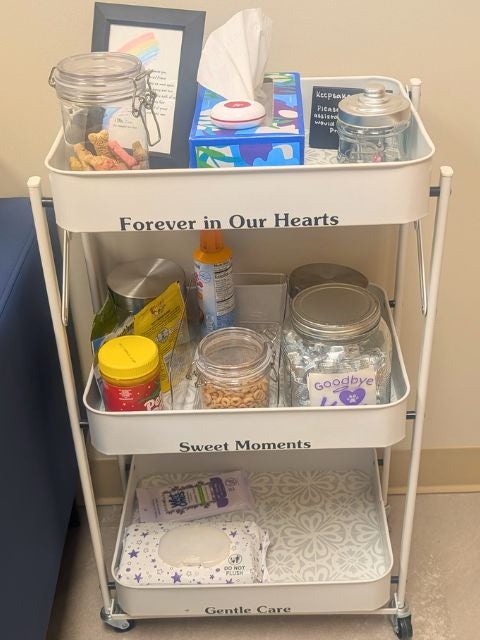 The little extras when saying goodbye at Indian trails Animal hospital